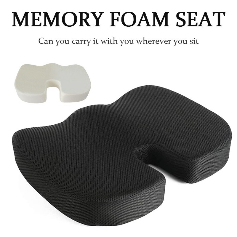 Seat Cushion Memory Foam Pad For Chair-Black Colour