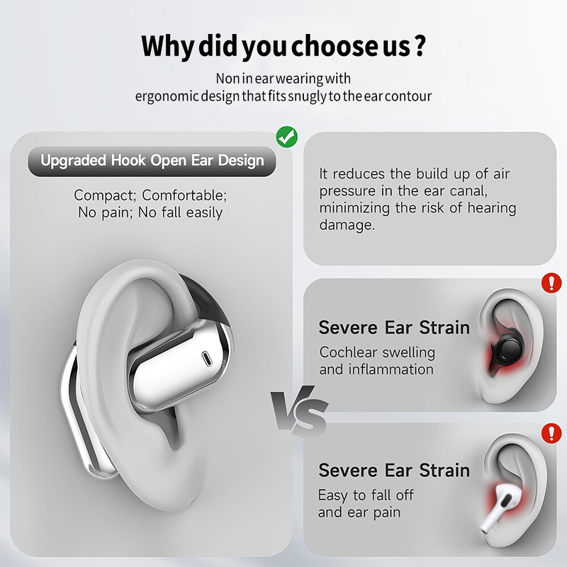 Wireless Bluetooth 5.4 Headphone Active Earphones-White