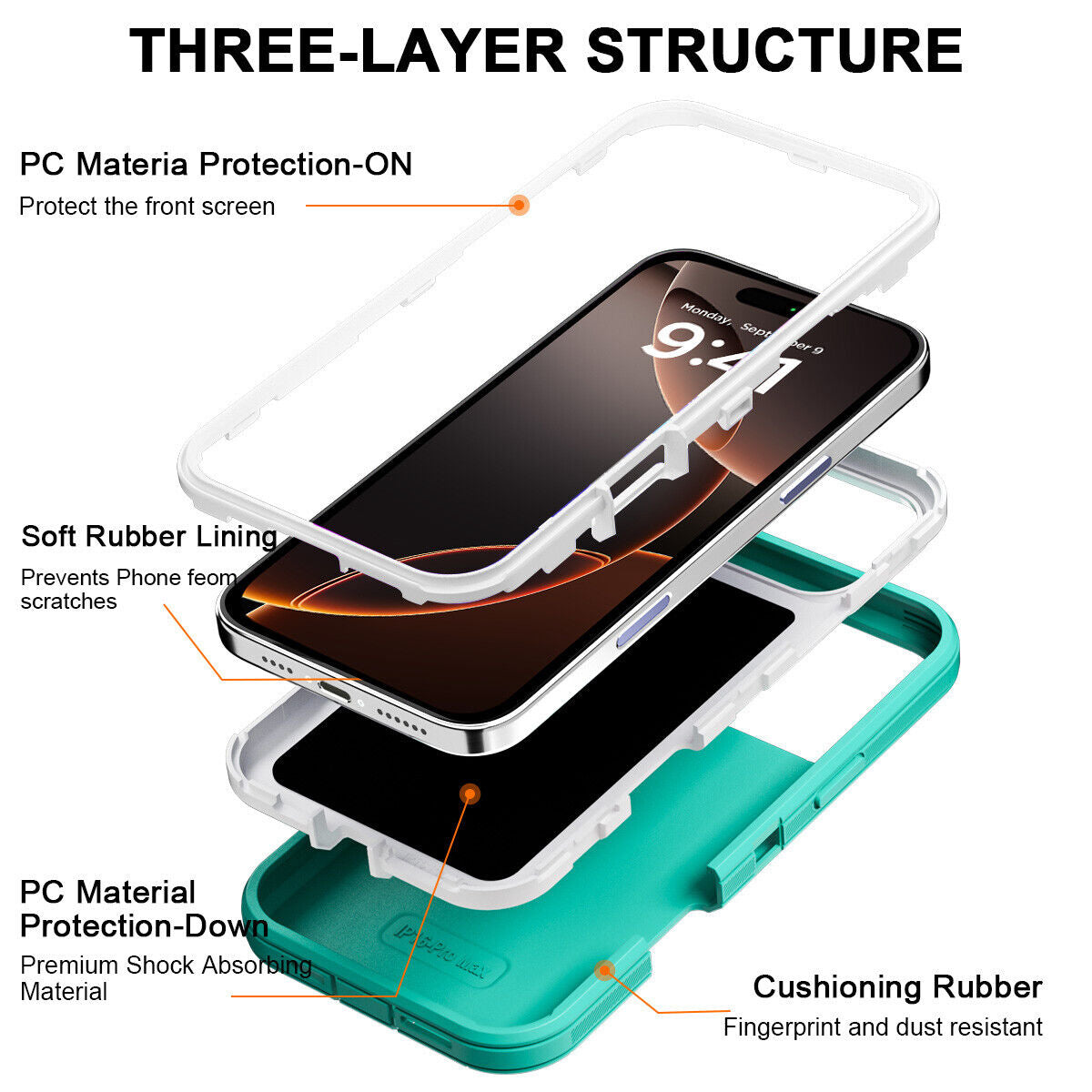 For Iphone 16 14 13 12 11 15 Pro Max 16E Case Rugged Shockproof Heavy Duty Cover