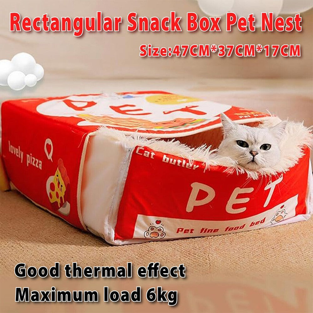 Washable Cat Bed Rectangle Snack Shape Comfortable Cat House