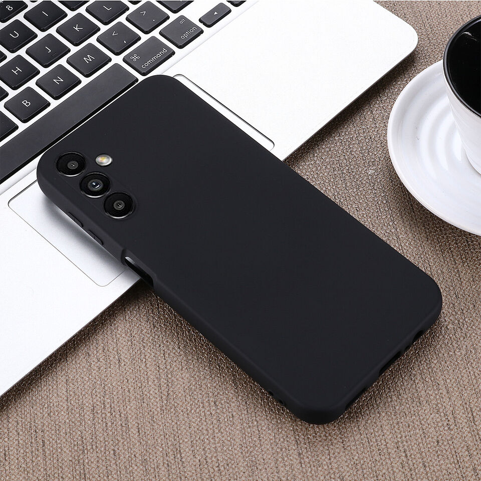 For Samsung Galaxy A15 5G Black Silicone Gel case + 2 x Screen Protectors