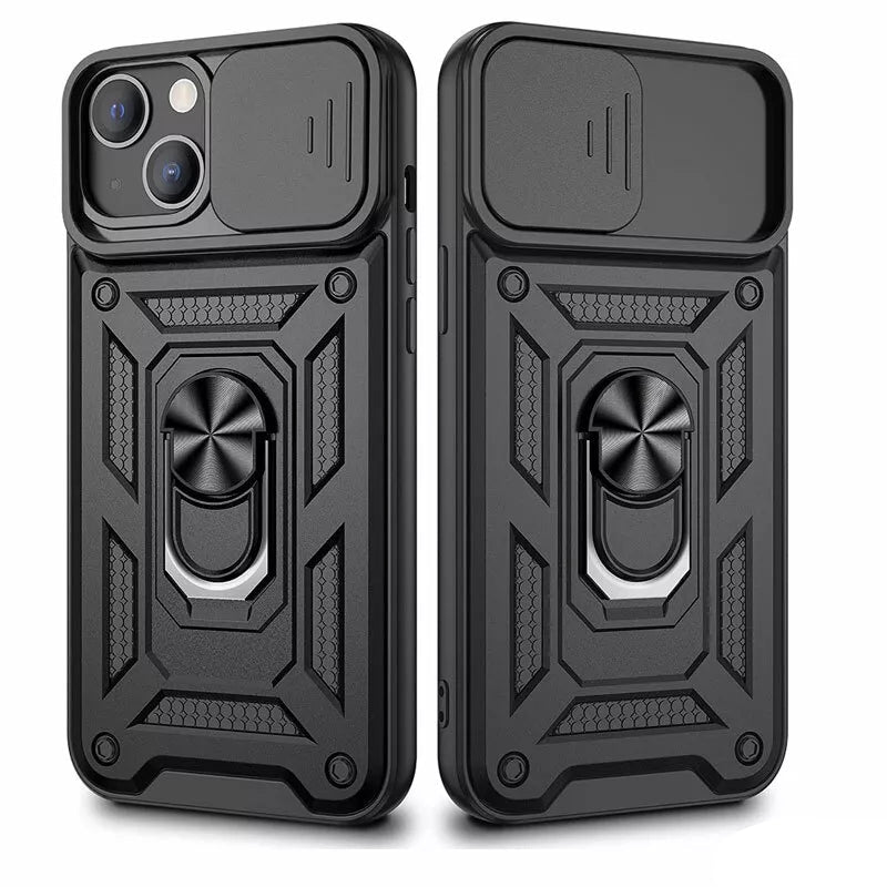 For Apple iPhone 14 Shockproof Case with  Kickstand Cover,Black
