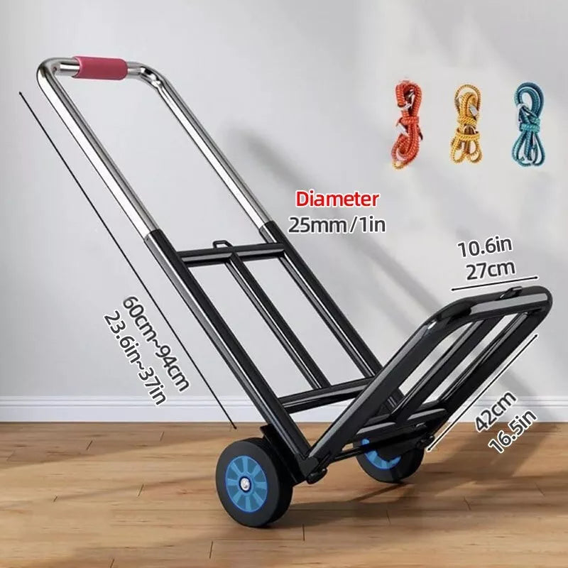 Folding Portable Shopping Cart Trolley Luggage Trolley for Travel Grocery Use