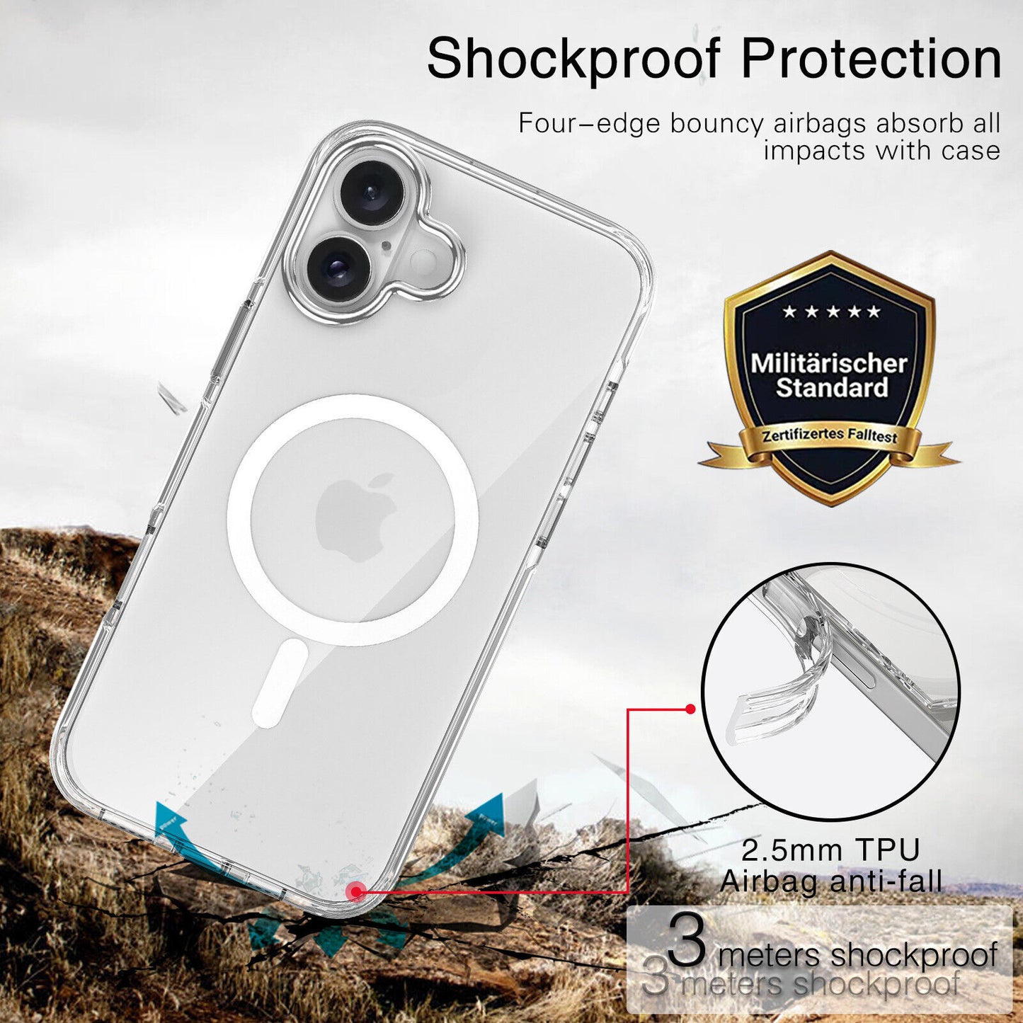 For iPhone 16 Plus Magsafe compatible Clear Case