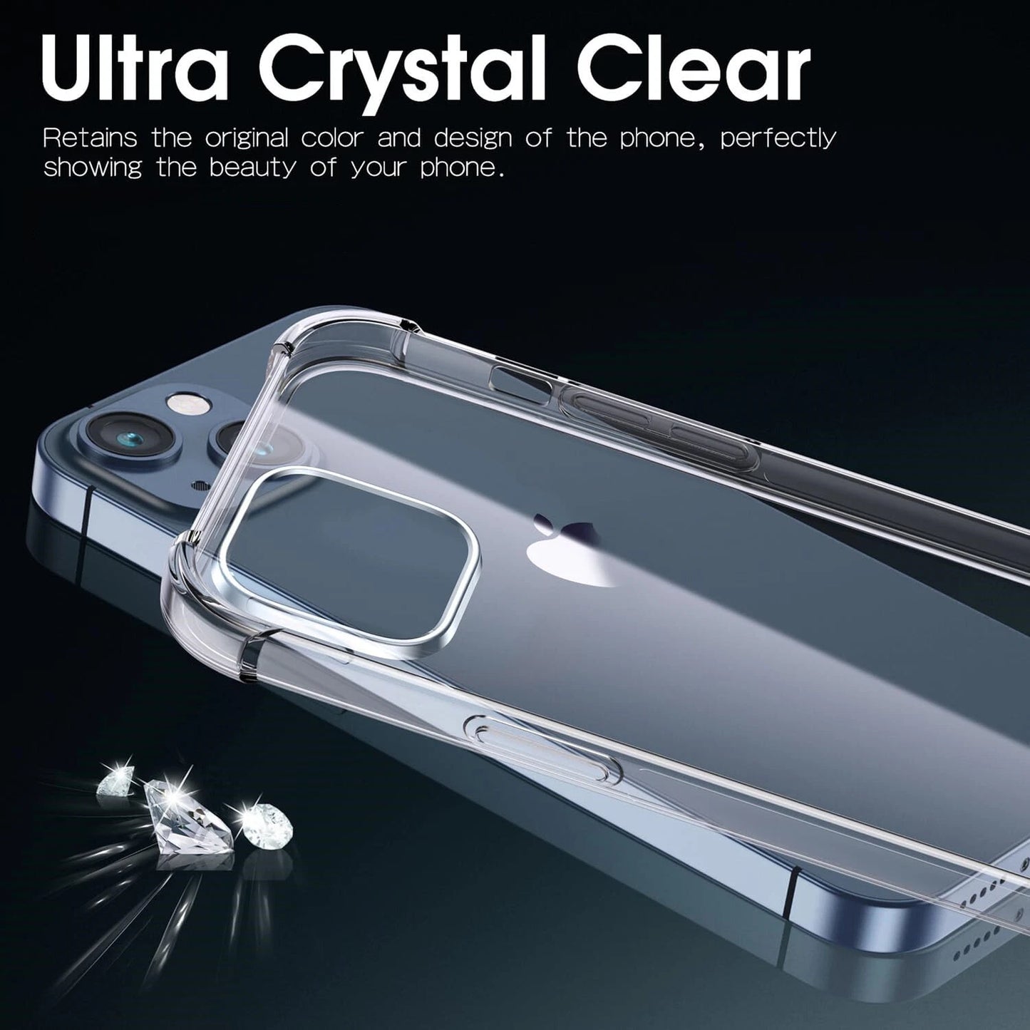 For iPhone 14 Clear Shockproof Bumper Hard Case
