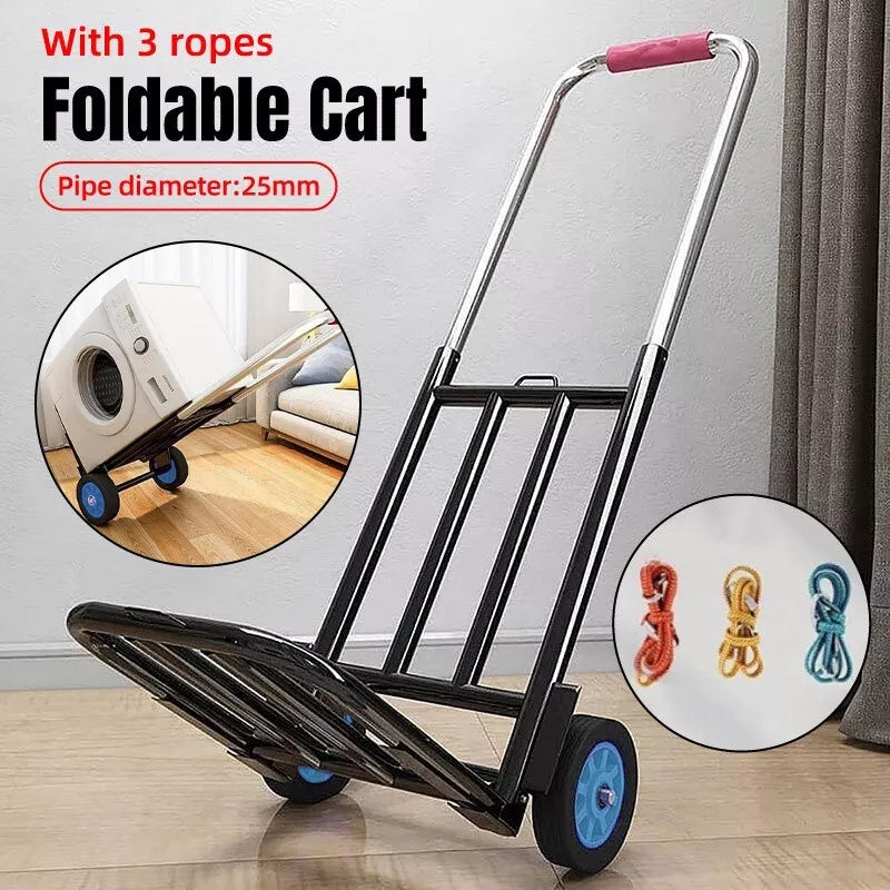 Folding Portable Shopping Cart Trolley Luggage Trolley for Travel Grocery Use