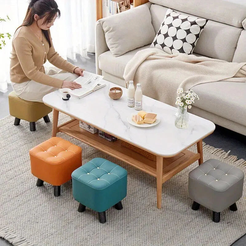 Small Stool Household Sofa Stool Shoes Changing Low Seat for Bedroom and Living