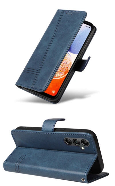For Samsung Galaxy A05s Wallet Case with Card holder Blue Colour Flip Cover