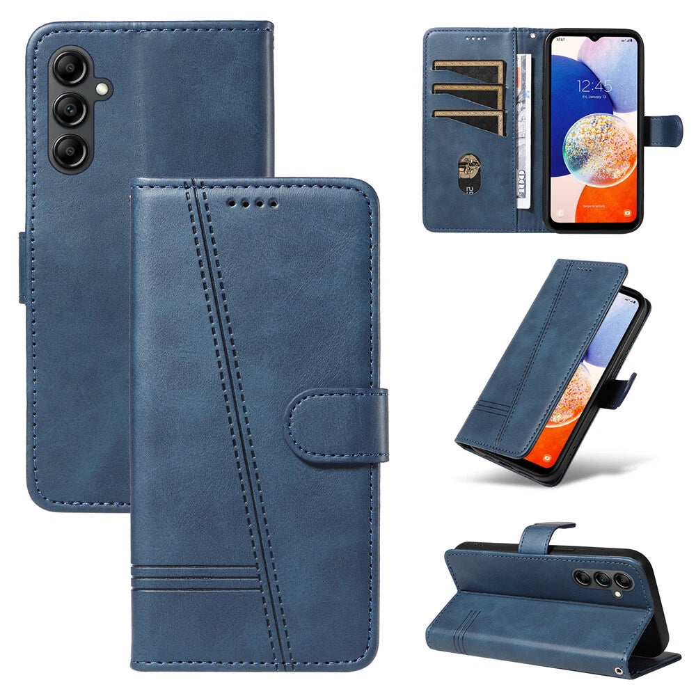 For Samsung Galaxy A05s Wallet Case with Card holder Blue Colour Flip Cover