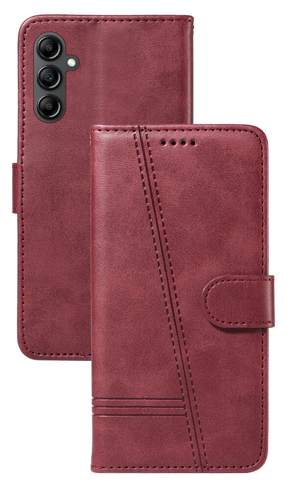 For Samsung Galaxy A55 Wallet Case with Card holder Wine Colour Flip Cover