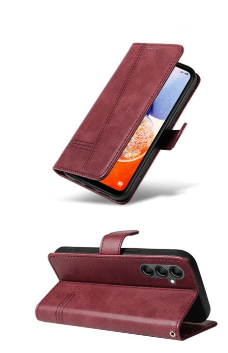 For Samsung Galaxy A55 Wallet Case with Card holder Wine Colour Flip Cover