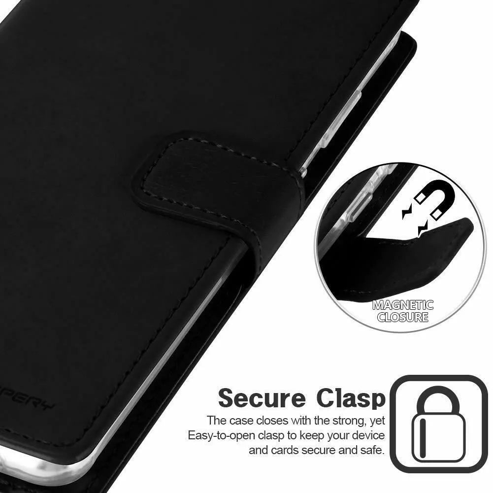 For Samsung Galaxy S25 Ultra Wallet Case with Card holder Black Flip Cover