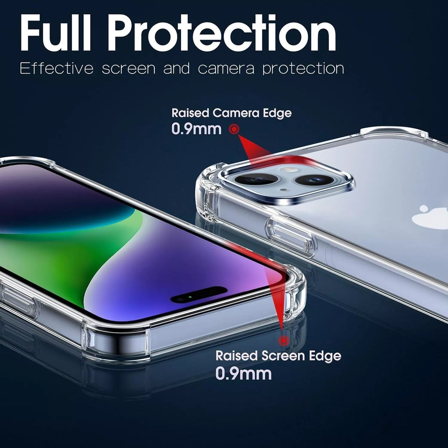 For iPhone 14 Clear Shockproof Bumper Hard Case