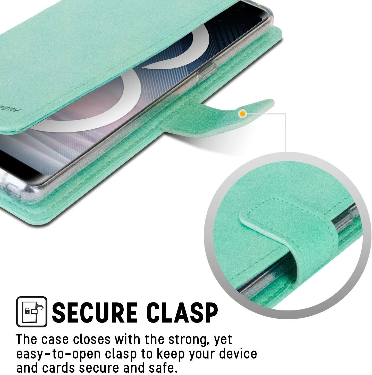 For Samsung Galaxy S22 Ultra Wallet Case with Card holder Mint Flip Cover