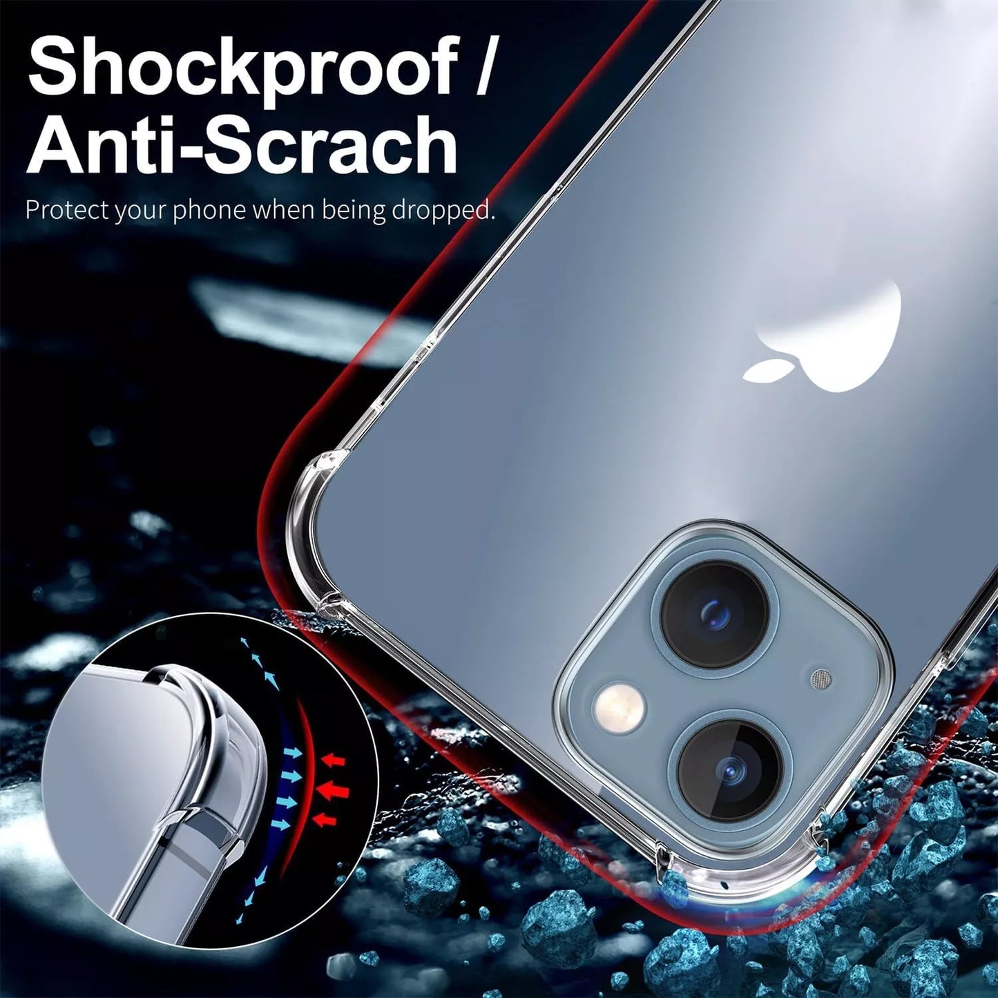 For iPhone 14 Clear Shockproof Bumper Hard Case