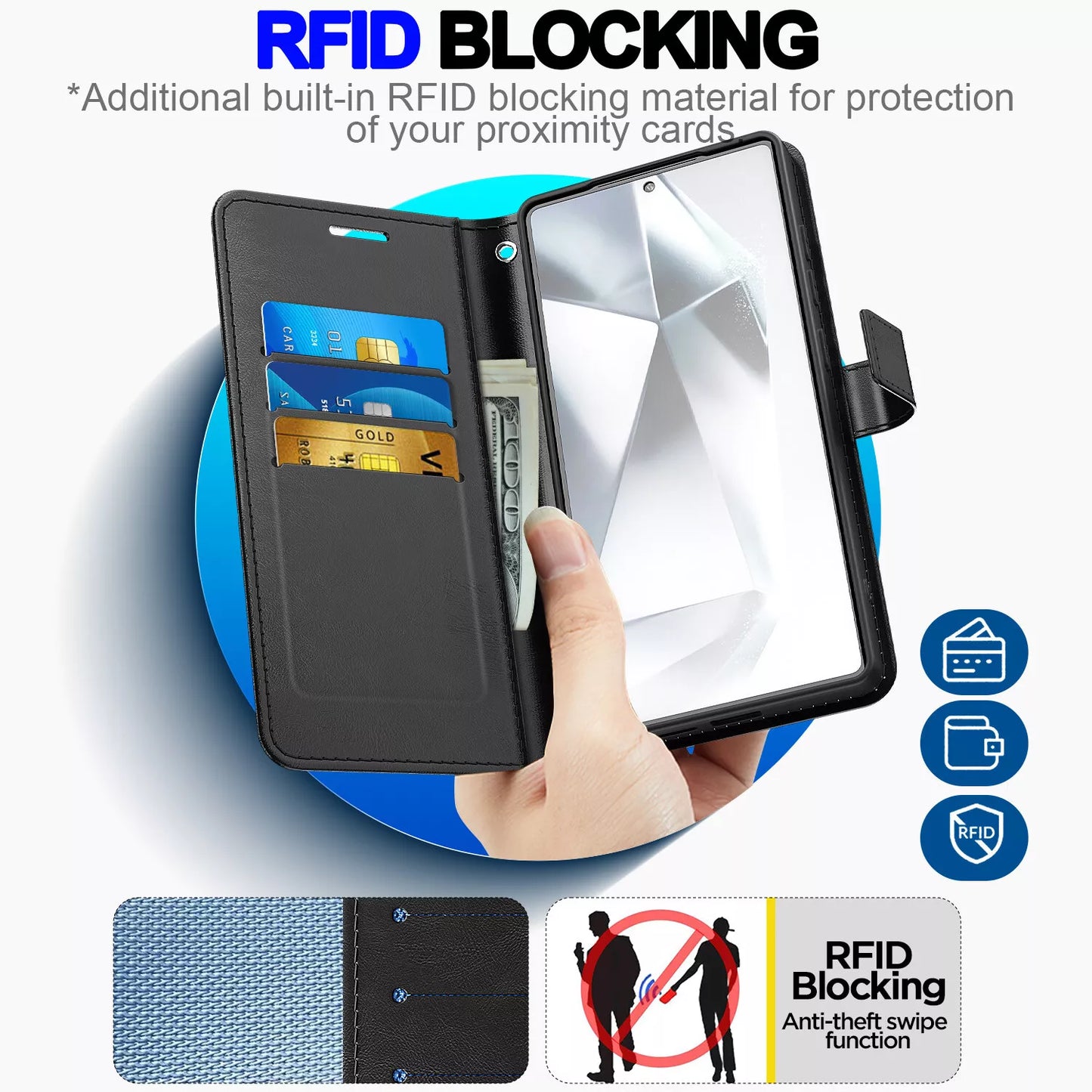 Premium Wallet Case For Samsung Galaxy S25 Ultra