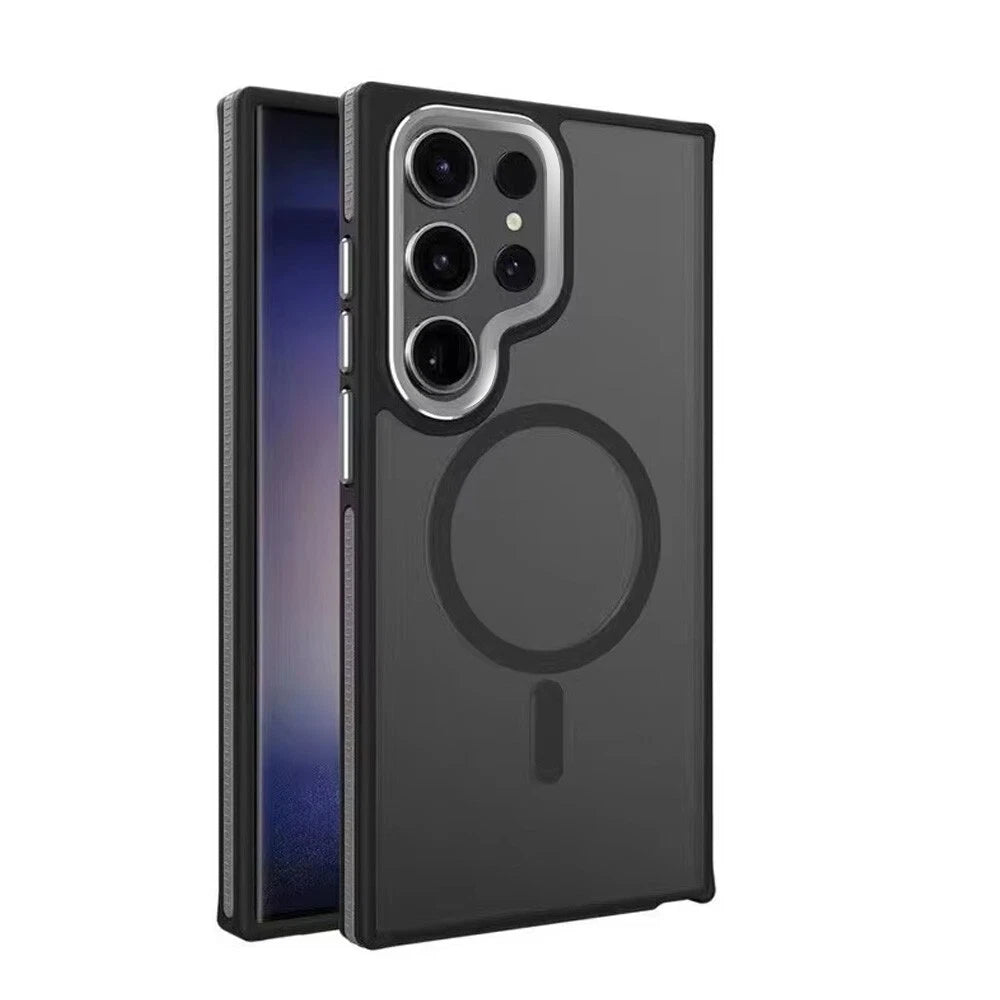 For Samsung Galaxy S24 Plus Matte Magsafe Strong Magnetic Shockproof Phone Case-Black
