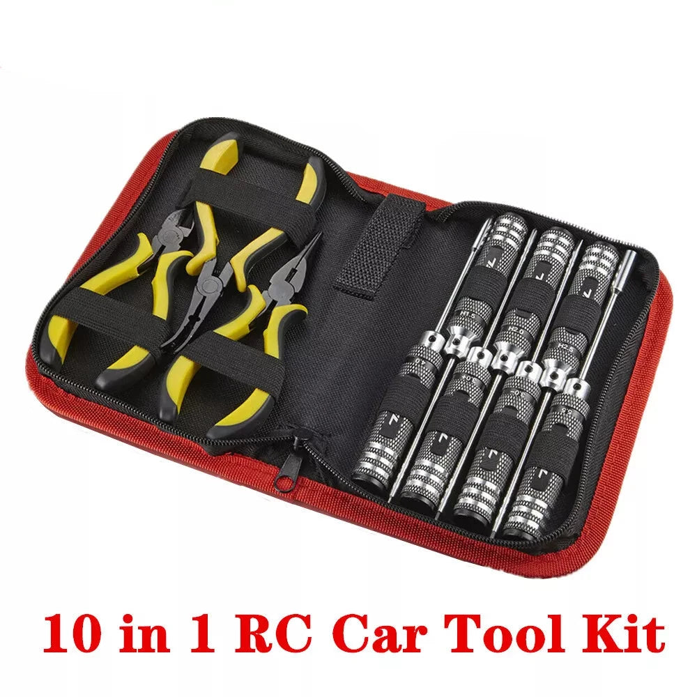 10 in 1 RC Car Tool Kit Screwdriver Set Pliers Hex Sleeve Socket Repair Tools