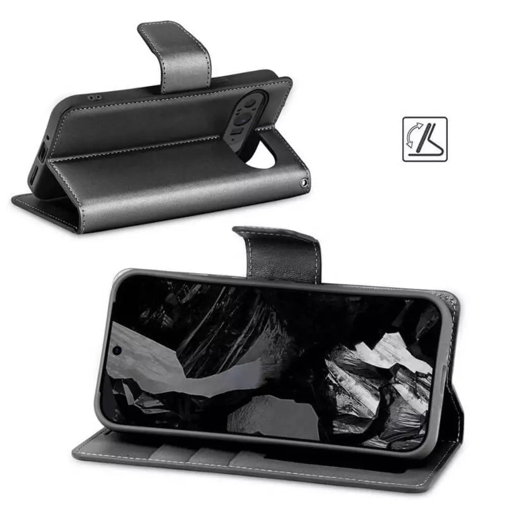 For Google Pixel 7 Pro Wallet Case with Card holder Black Colour Flip Cover