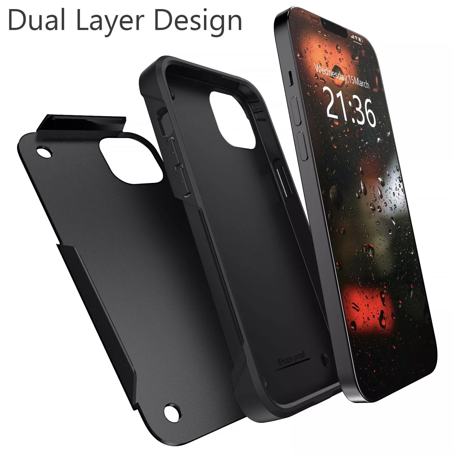 For iPhone 13 Pro Max Shockproof Case Rugged Cover