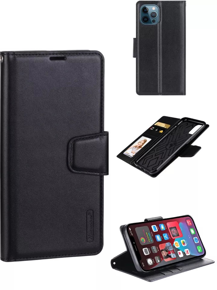 For iPhone 16 Plus Wallet Case Black Colour Flip Cover