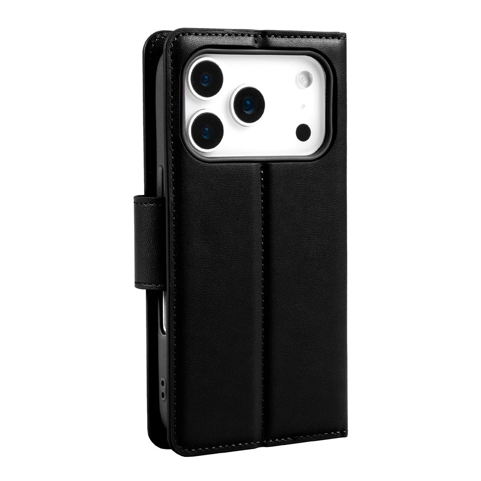 For iPhone 17 Pro Wallet Case Black Colour Flip Cover