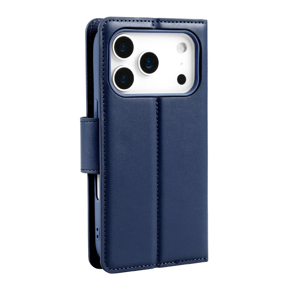 For iPhone 17 Pro Wallet Case Navy blue Colour Flip Cover