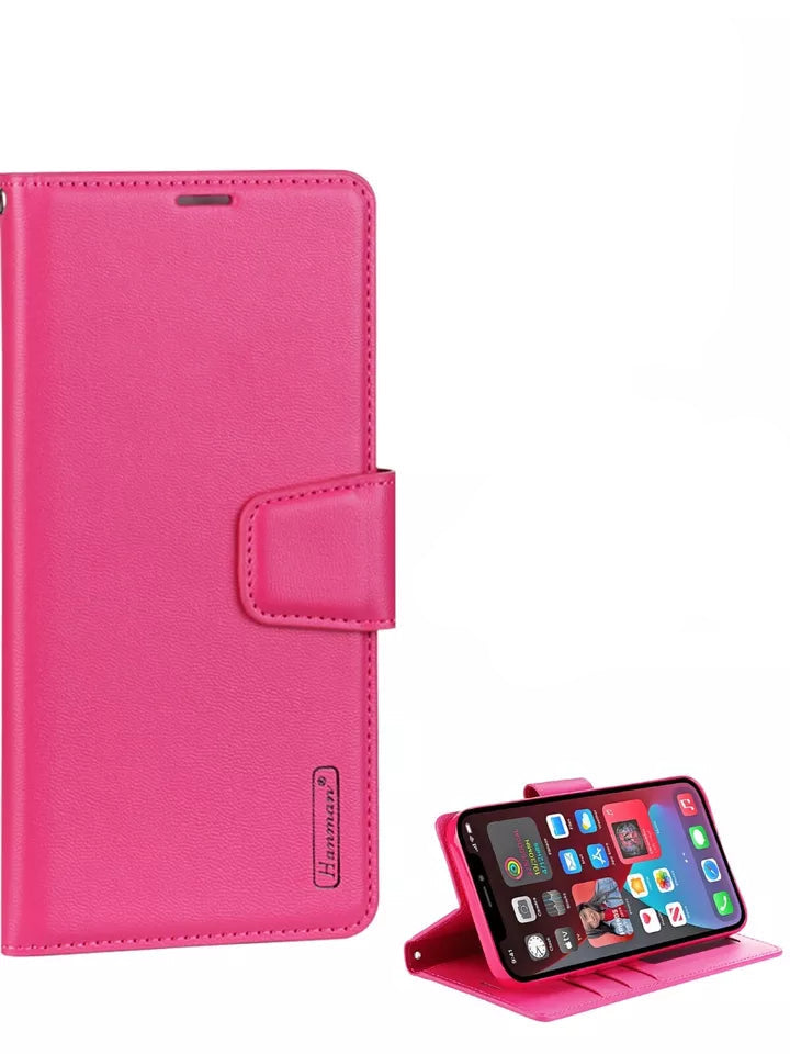 For iPhone 13 Wallet Case Hot Pink Colour Flip Cover