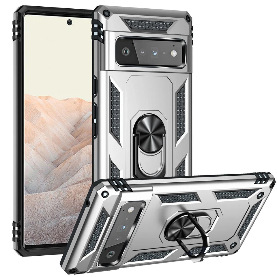 For Google Pixel 7 Pro Heavy Duty Shockproof Case-Silver