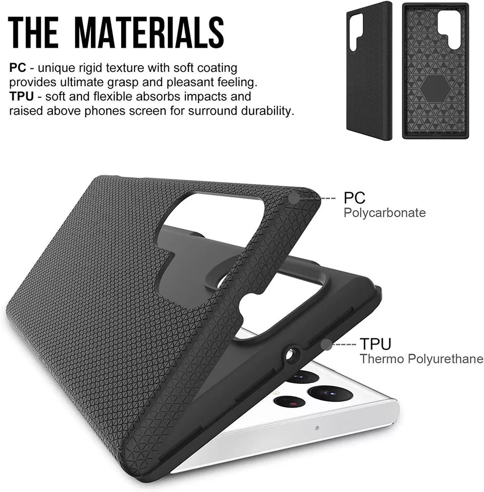 For Samsung Galaxy S24 Ultra Shockproof Case Rugged Black Case
