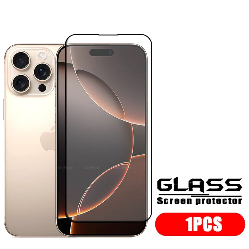 2X for iPhone 16 Pro Max Tough Full Cover Tempered glass screen protector