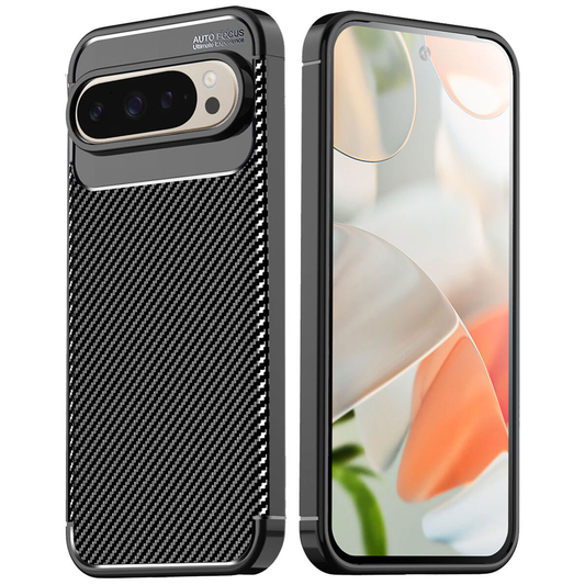 For Google Pixel 9 Case Heavy Duty Shockproof Carbon Fiber Cover
