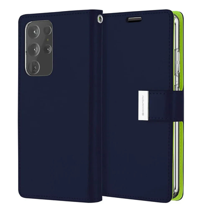 Card Holder Case wallet Cover For Samsung Galaxy S24 Plus-Navy Blue Colour