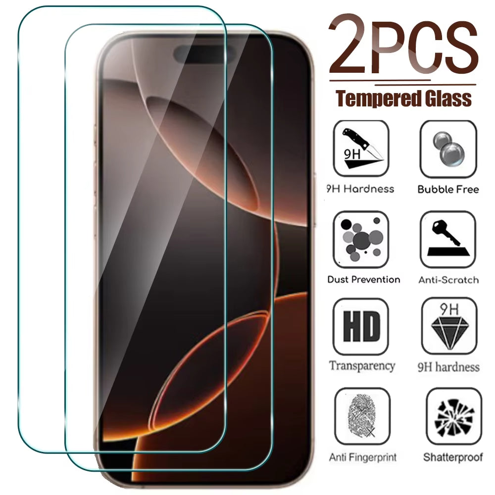 For iPhone 17 Pro Max Wallet Navy Blue Case + 2 x Screen Protectors