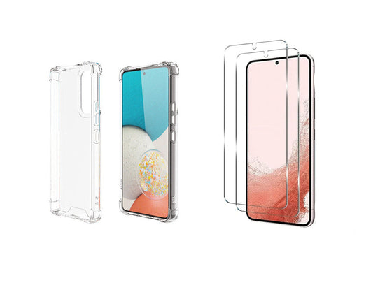 For Samsung Galaxy S21 Plus Clear  case +  2 Glass Screen Protector