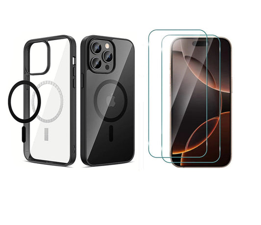 Slim Shockproof Case For iPhone 14 Pro + 2 x Glass Screen Protectors