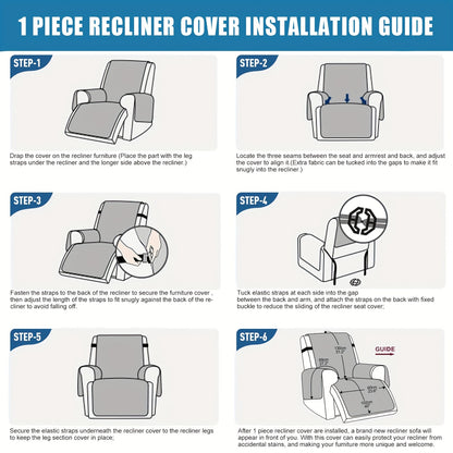2pcs Waterproof Recliner Chair Non-Slip Cover