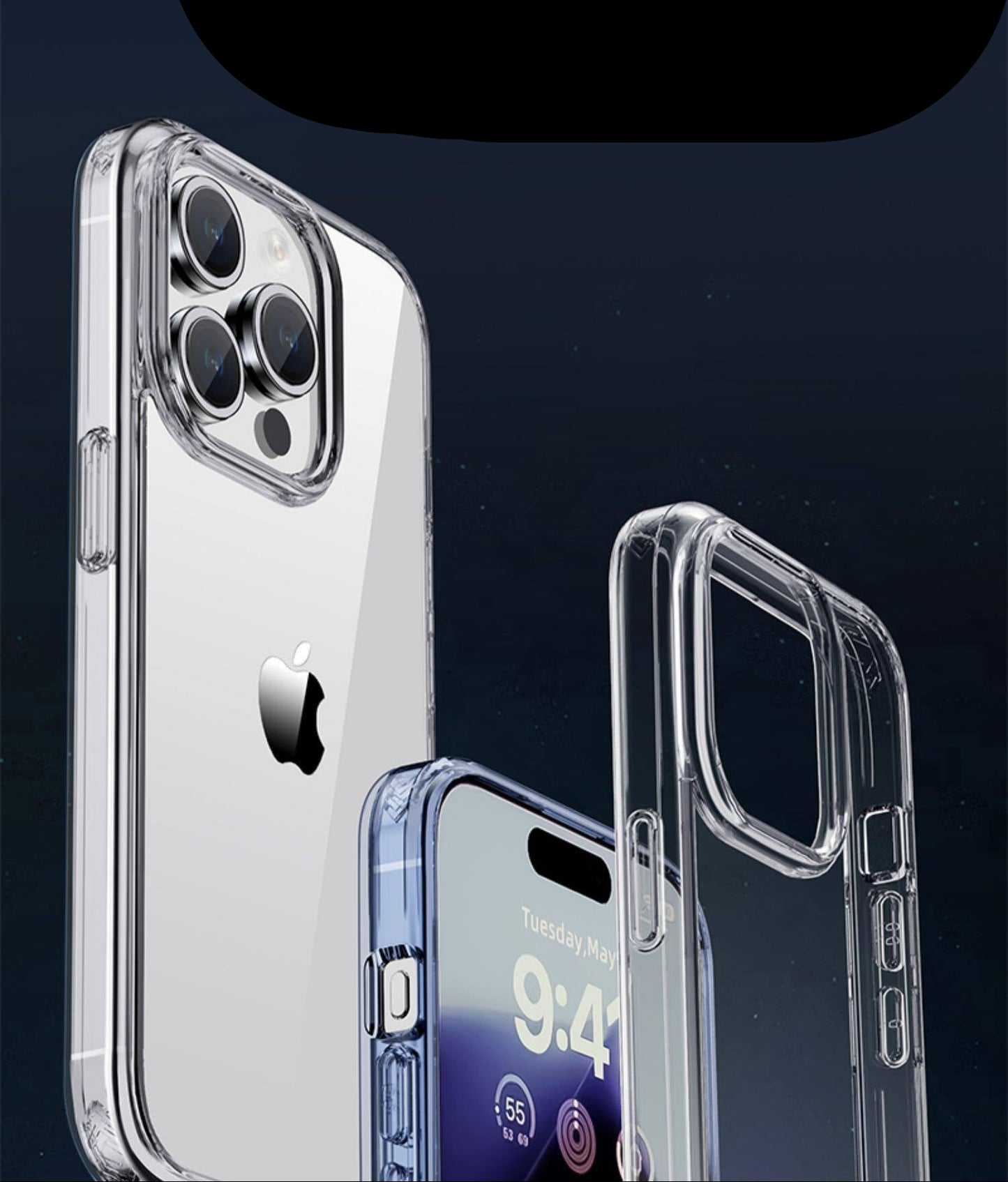For iPhone 16 Pro Max  Shockproof Case Clear  + 2x Screen Protectors