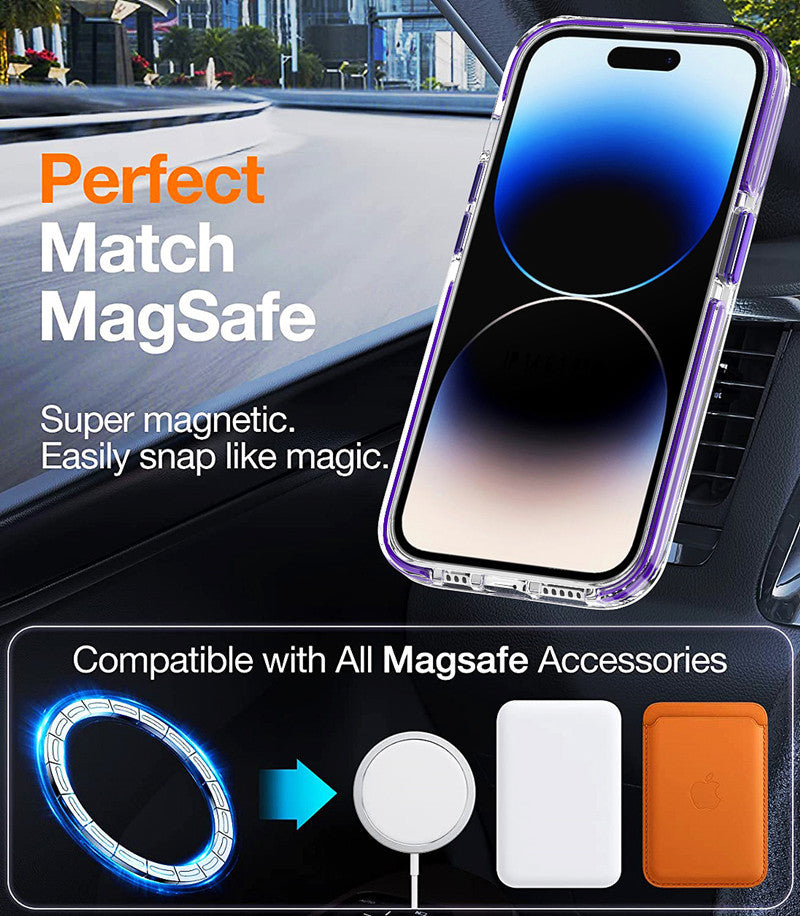 For iPhone 16 Pro Max MagSafe Case -Purple Edge