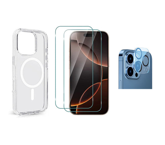 For iPhone 16 Pro Max Magsafe Clear Case+ 2x Screen Protector + 1x Camera Lens Protectors