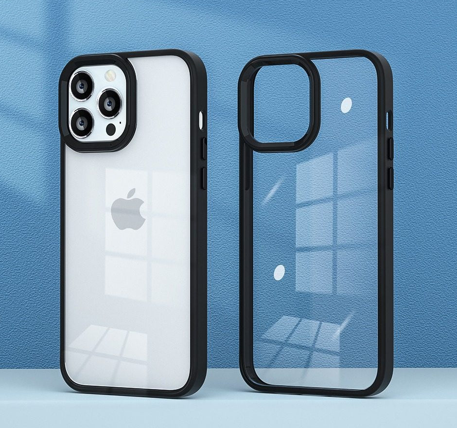 For iPhone 16 Pro Max Bumper Clear Case-Black Edge