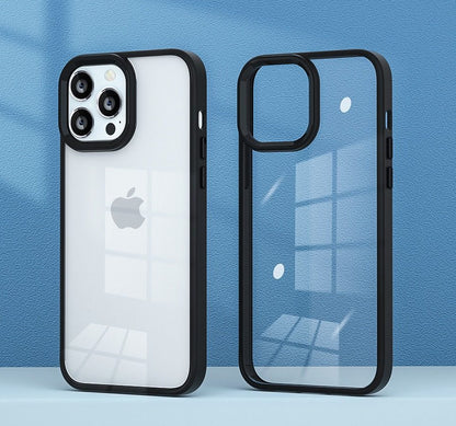 For iPhone 16 Pro Max Bumper Clear Case-Black Edge