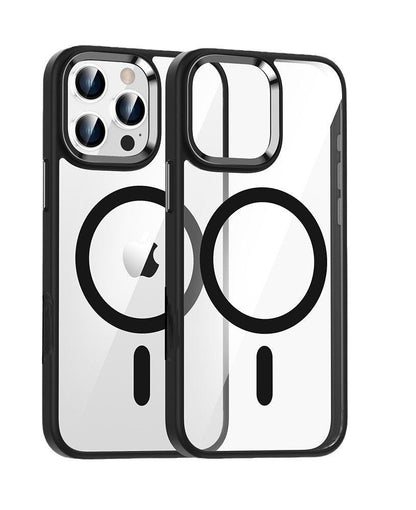 For iPhone 16 Pro Max Magsafe Black Transparent Case