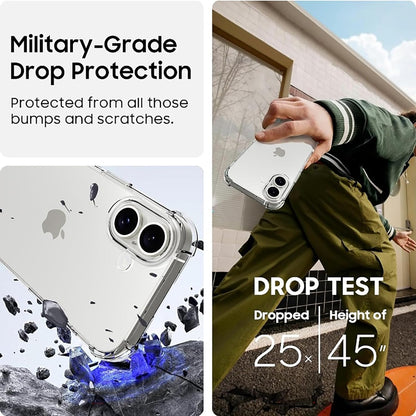 For iPhone 16 case  Crystal Clear Shockpoof with Reinforced Corners Slim Fit Soft TPU Bumper