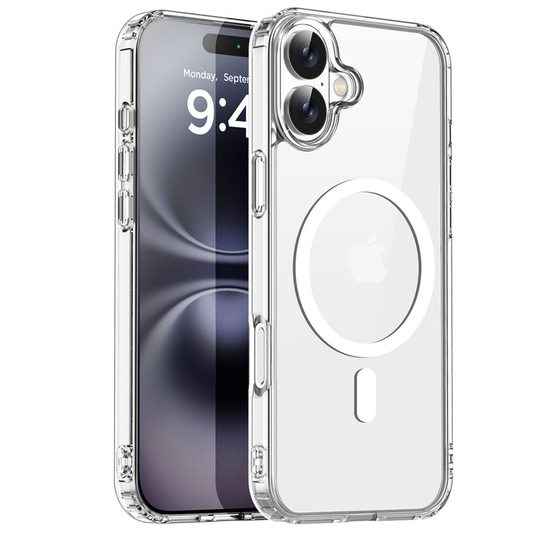 For iPhone 16 Plus Magnet Clear Protective Cover