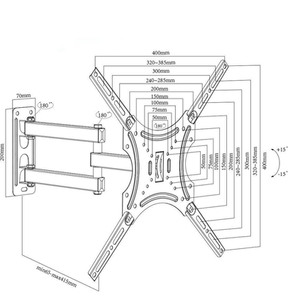 Full Motion TV Wall Mount Bracket Swivel Tilt 17 - 55 Inch