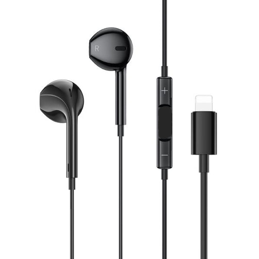Handsfree Lightning Earphones Headphones Earbuds-Black