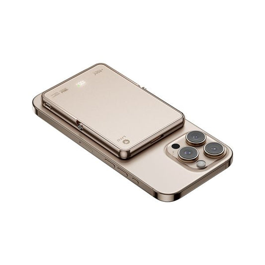 Ultra Slim Universal 5000mAh Magnetic Portable Power Bank-Gold Colour