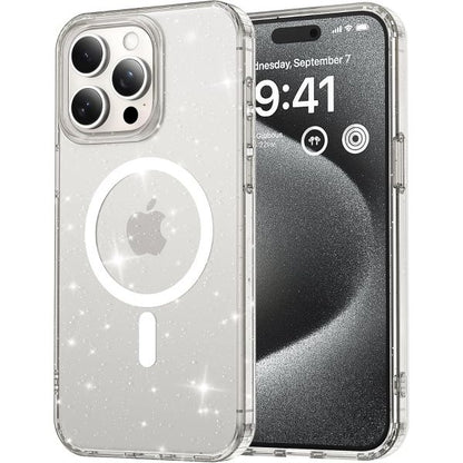 For iPhone 14 Pro Hard Glitter Shockproof MagSafe  Case
