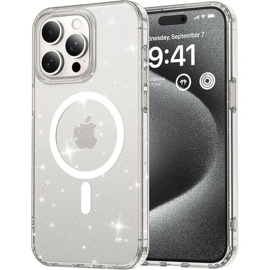 For iPhone 14 Pro Hard Glitter Shockproof MagSafe  Case